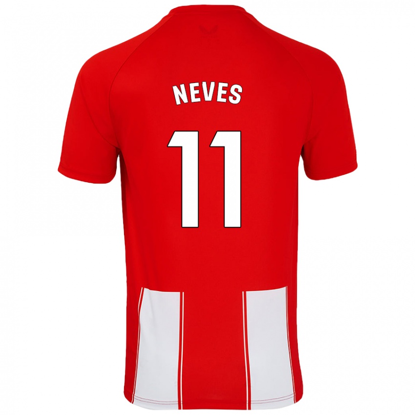 Kinderen Hugo Neves #11 Rood Wit Thuisshirt Thuistenue 2024/25 T-Shirt België