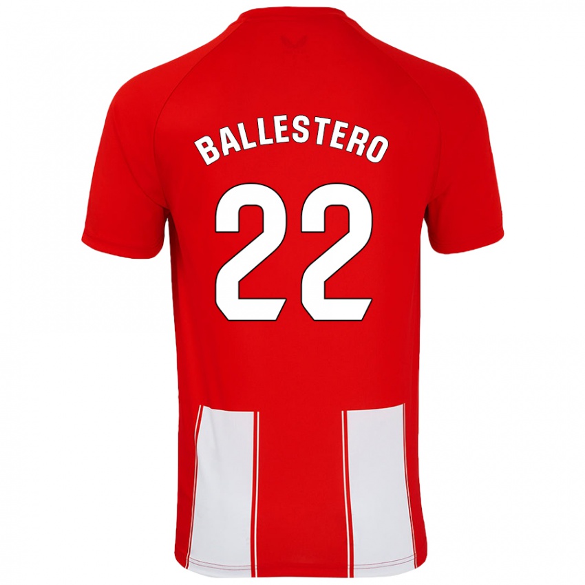 Kinderen Carlos Ballestero #22 Rood Wit Thuisshirt Thuistenue 2024/25 T-Shirt België