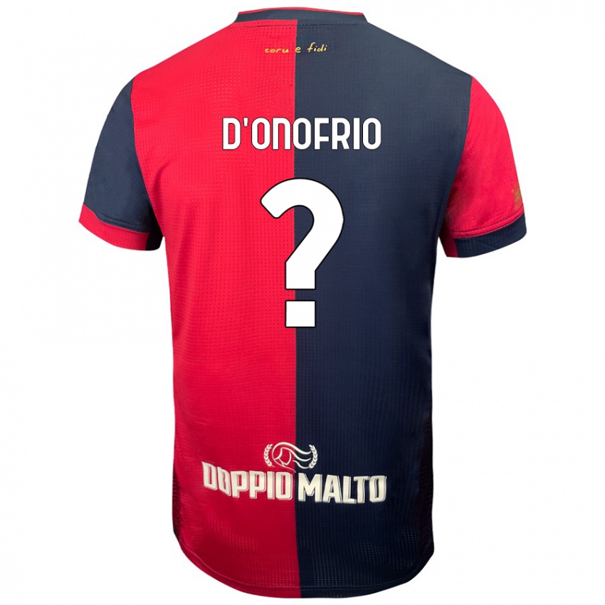 Enfant Maillot Vincenzo D'onofrio #0 Rouge Bleu Foncé Tenues Domicile 2024/25 T-Shirt Belgique