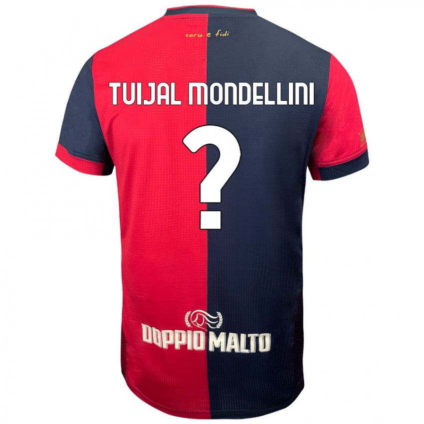 Enfant Maillot Luca Tuijal Mondellini #0 Rouge Bleu Foncé Tenues Domicile 2024/25 T-Shirt Belgique