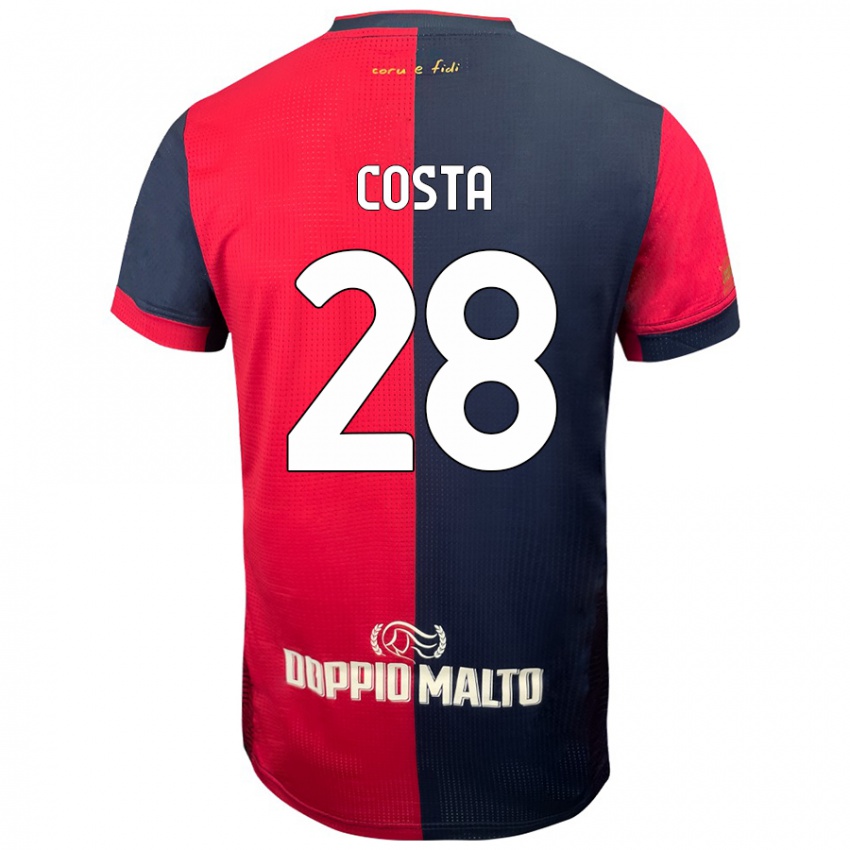 Enfant Maillot Luca Costa #28 Rouge Bleu Foncé Tenues Domicile 2024/25 T-Shirt Belgique