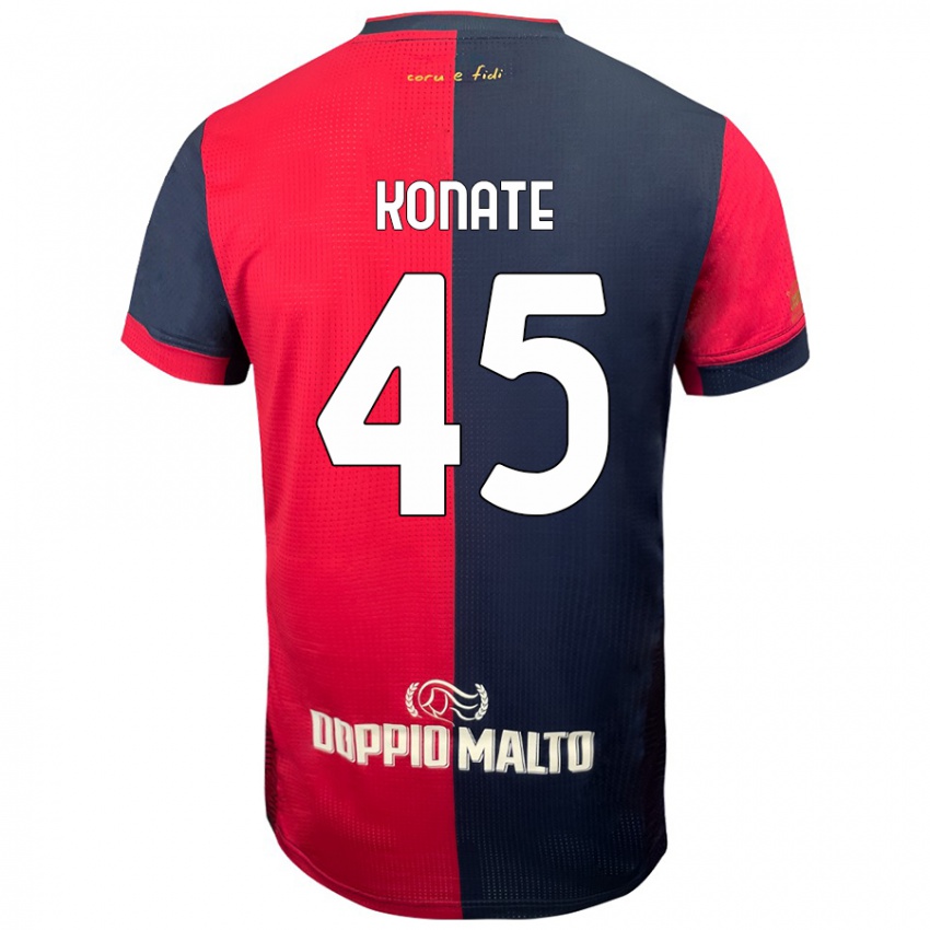 Enfant Maillot Ismael Konate #45 Rouge Bleu Foncé Tenues Domicile 2024/25 T-Shirt Belgique