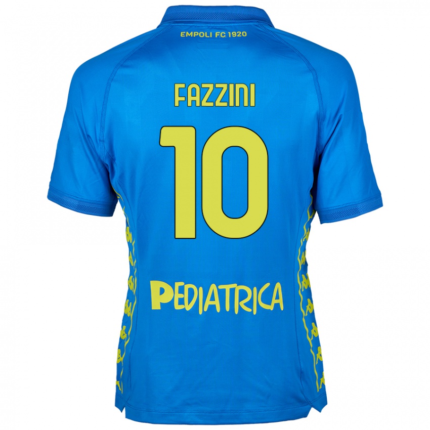 Enfant Maillot Jacopo Fazzini #10 Bleu Tenues Domicile 2024/25 T-Shirt Belgique