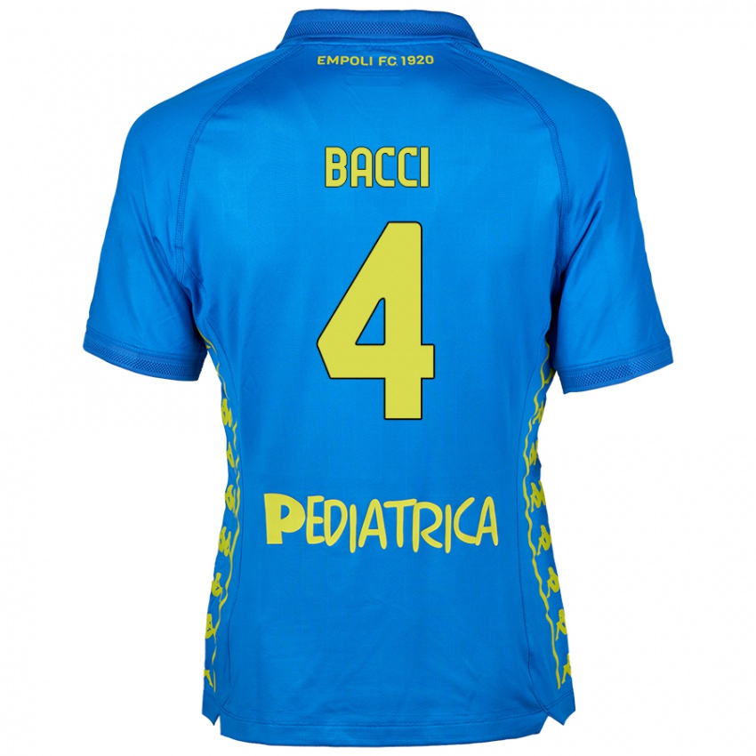 Enfant Maillot Jacopo Bacci #4 Bleu Tenues Domicile 2024/25 T-Shirt Belgique