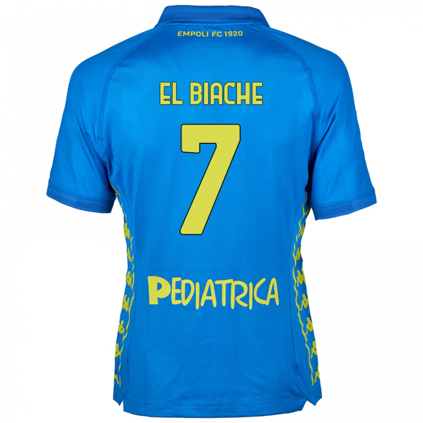 Enfant Maillot Noah El Biache #7 Bleu Tenues Domicile 2024/25 T-Shirt Belgique