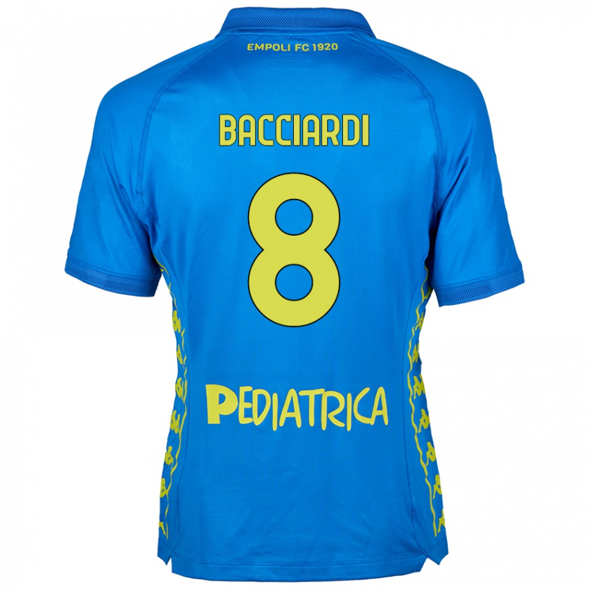 Enfant Maillot Andrea Bacciardi #8 Bleu Tenues Domicile 2024/25 T-Shirt Belgique