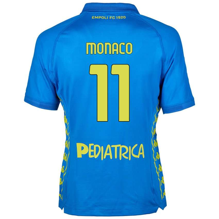 Enfant Maillot Salvatore Monaco #11 Bleu Tenues Domicile 2024/25 T-Shirt Belgique