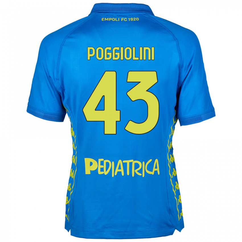 Enfant Maillot Duccio Poggiolini #43 Bleu Tenues Domicile 2024/25 T-Shirt Belgique