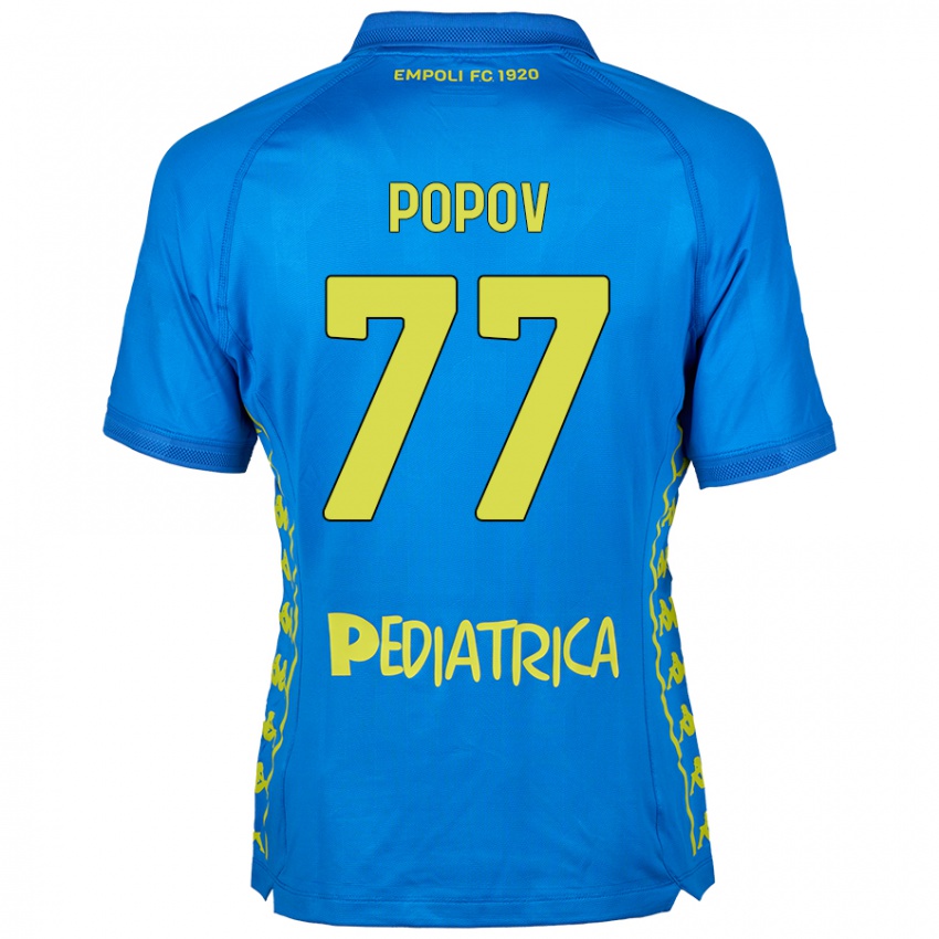 Enfant Maillot Bogdan Popov #77 Bleu Tenues Domicile 2024/25 T-Shirt Belgique