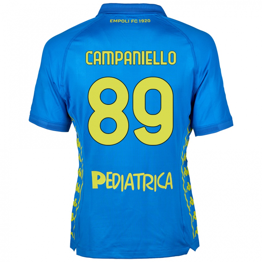 Enfant Maillot Thomas Campaniello #89 Bleu Tenues Domicile 2024/25 T-Shirt Belgique