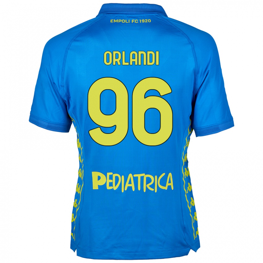 Enfant Maillot Andrea Orlandi #96 Bleu Tenues Domicile 2024/25 T-Shirt Belgique