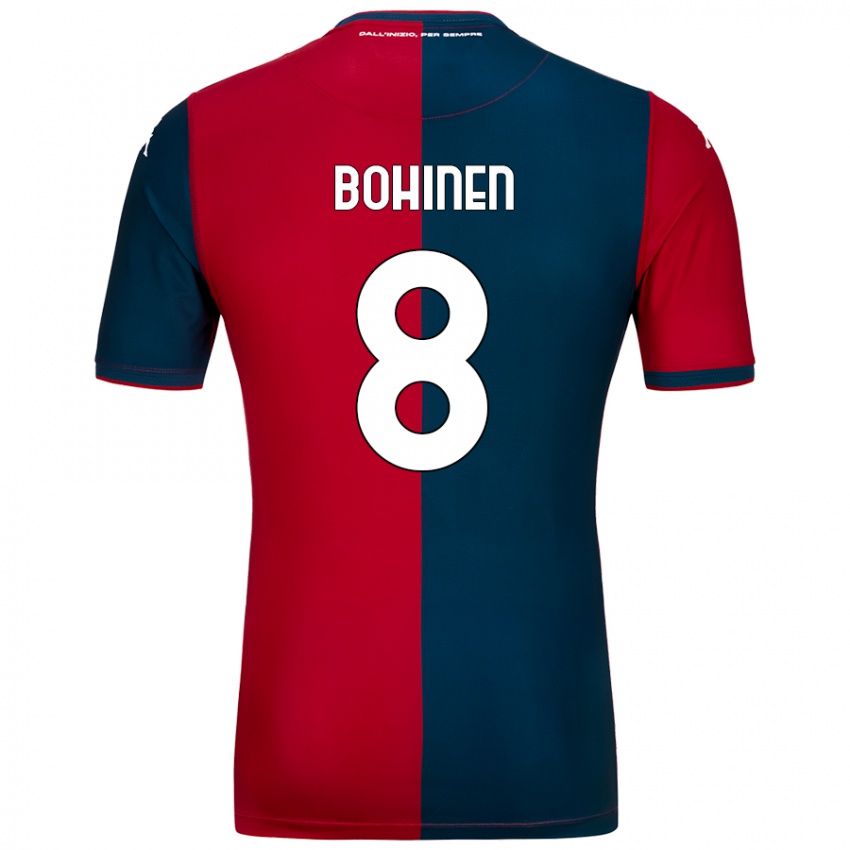 Enfant Maillot Emil Bohinen #8 Rouge Bleu Foncé Tenues Domicile 2024/25 T-Shirt Belgique