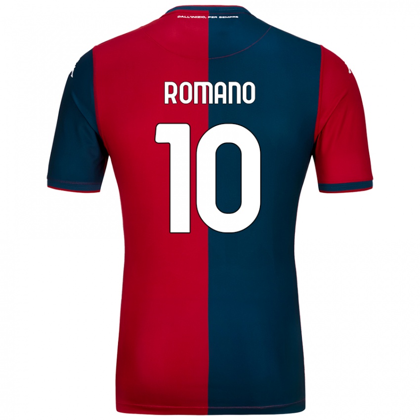 Enfant Maillot Marco Romano #10 Rouge Bleu Foncé Tenues Domicile 2024/25 T-Shirt Belgique