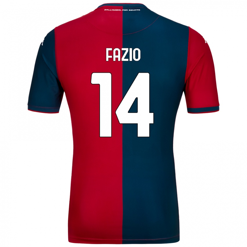 Enfant Maillot Tommaso Fazio #14 Rouge Bleu Foncé Tenues Domicile 2024/25 T-Shirt Belgique