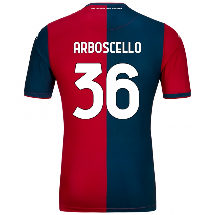 Enfant Maillot Riccardo Arboscello #36 Rouge Bleu Foncé Tenues Domicile 2024/25 T-Shirt Belgique