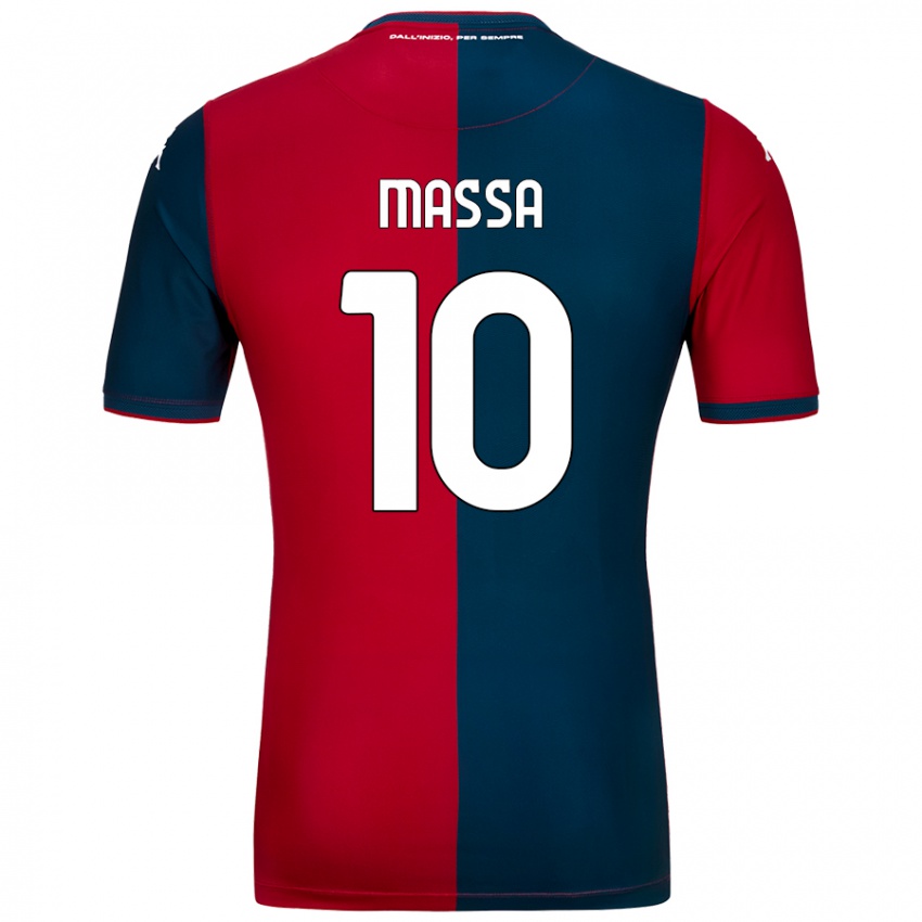 Enfant Maillot Alessandra Massa #10 Rouge Bleu Foncé Tenues Domicile 2024/25 T-Shirt Belgique