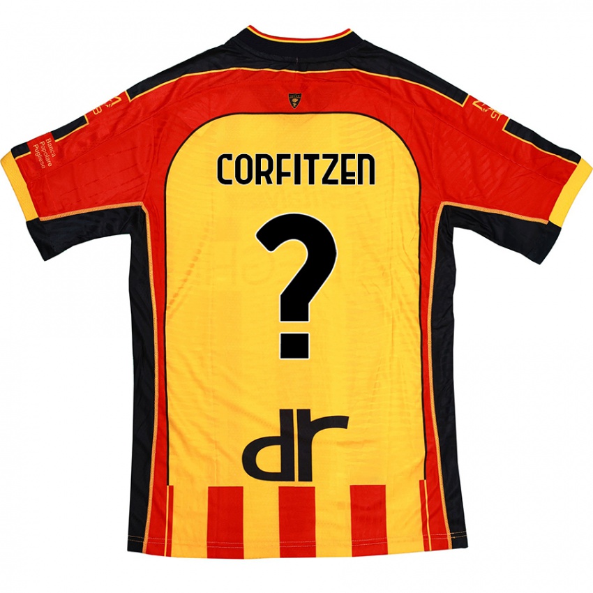 Kinderen Jeppe Corfitzen #0 Geel Rood Thuisshirt Thuistenue 2024/25 T-Shirt België