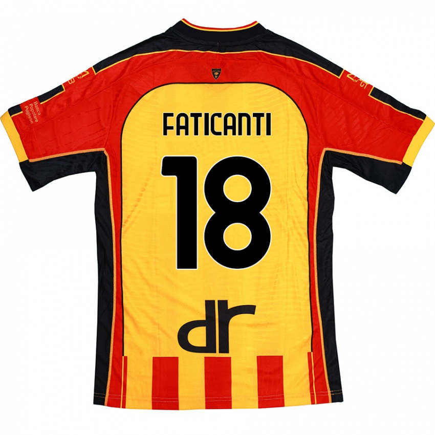 Kinderen Giacomo Faticanti #18 Geel Rood Thuisshirt Thuistenue 2024/25 T-Shirt België