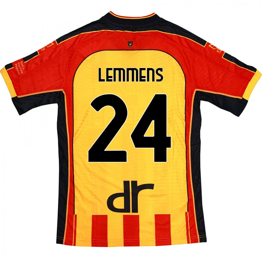 Kinderen Mats Lemmens #24 Geel Rood Thuisshirt Thuistenue 2024/25 T-Shirt België