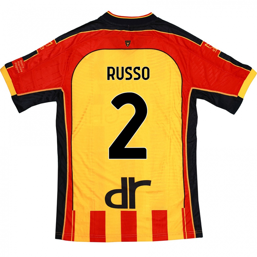 Kinderen Luca Russo #2 Geel Rood Thuisshirt Thuistenue 2024/25 T-Shirt België