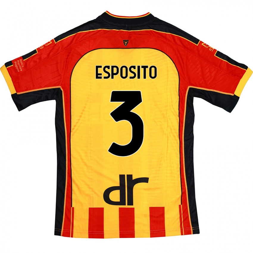 Kinderen Sebastian Esposito #3 Geel Rood Thuisshirt Thuistenue 2024/25 T-Shirt België