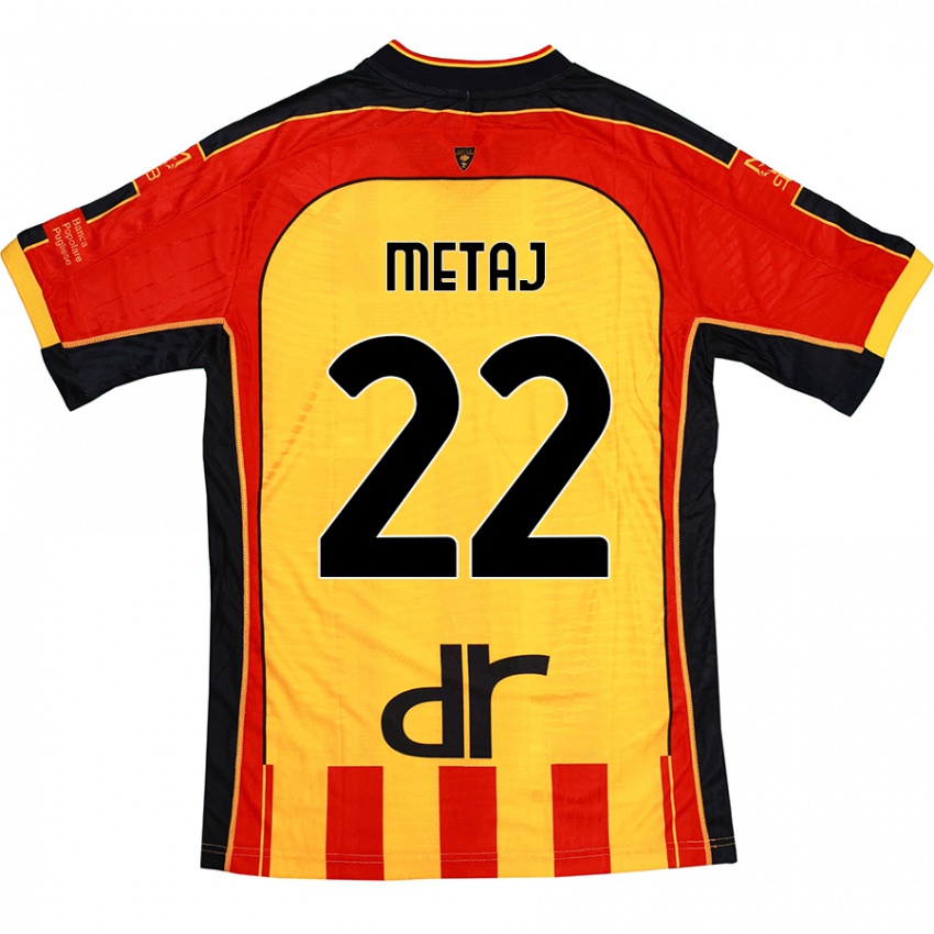 Kinderen Dejvi Metaj #22 Geel Rood Thuisshirt Thuistenue 2024/25 T-Shirt België