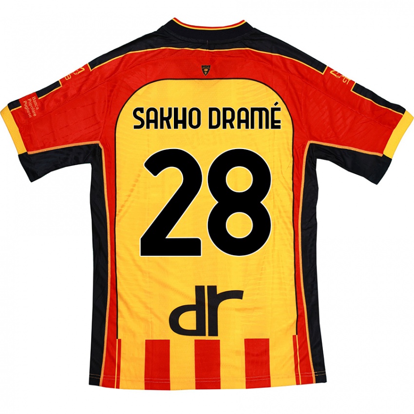 Kinderen Samba Sakho Dramé #28 Geel Rood Thuisshirt Thuistenue 2024/25 T-Shirt België