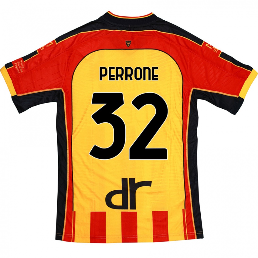 Kinderen Samuele Perrone #32 Geel Rood Thuisshirt Thuistenue 2024/25 T-Shirt België