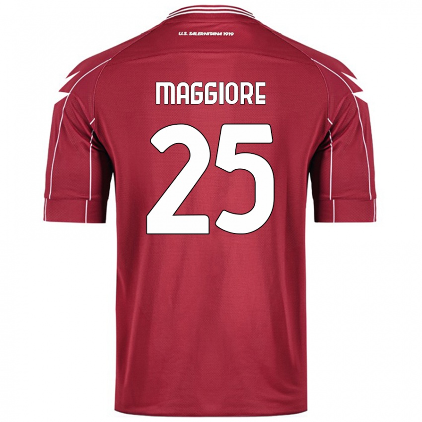 Enfant Maillot Giulio Maggiore #25 Bordeaux Tenues Domicile 2024/25 T-Shirt Belgique