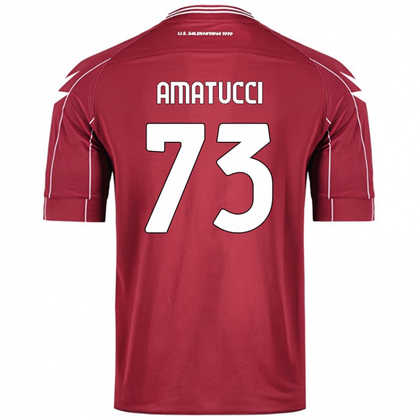 Enfant Maillot Lorenzo Amatucci #73 Bordeaux Tenues Domicile 2024/25 T-Shirt Belgique