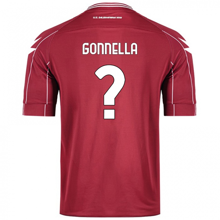 Enfant Maillot Andrea Gonnella #0 Bordeaux Tenues Domicile 2024/25 T-Shirt Belgique