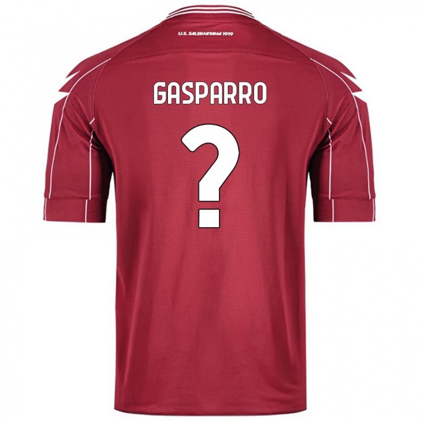 Enfant Maillot Roberto Gasparro #0 Bordeaux Tenues Domicile 2024/25 T-Shirt Belgique