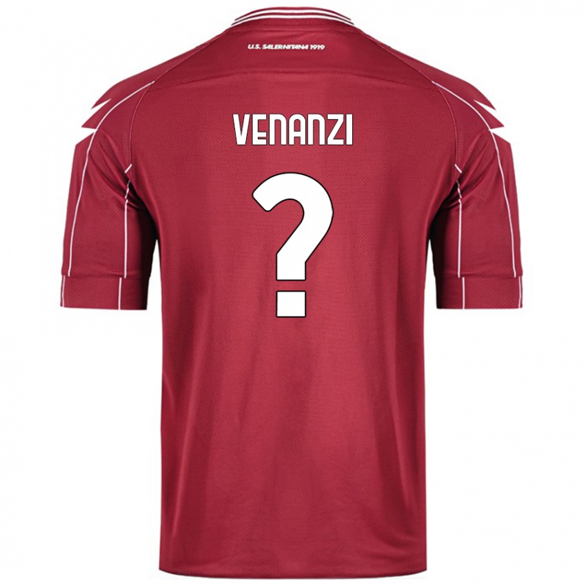 Enfant Maillot Francesco Venanzi #0 Bordeaux Tenues Domicile 2024/25 T-Shirt Belgique