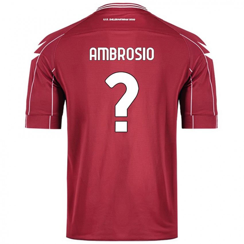 Enfant Maillot Alfonso Ambrosio #0 Bordeaux Tenues Domicile 2024/25 T-Shirt Belgique