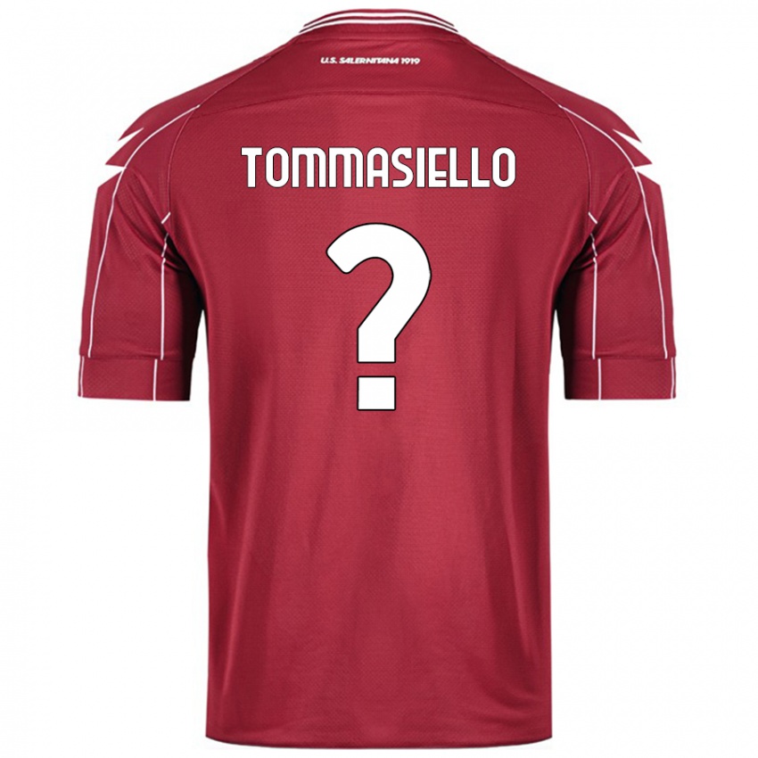 Enfant Maillot Francesco Tommasiello #0 Bordeaux Tenues Domicile 2024/25 T-Shirt Belgique