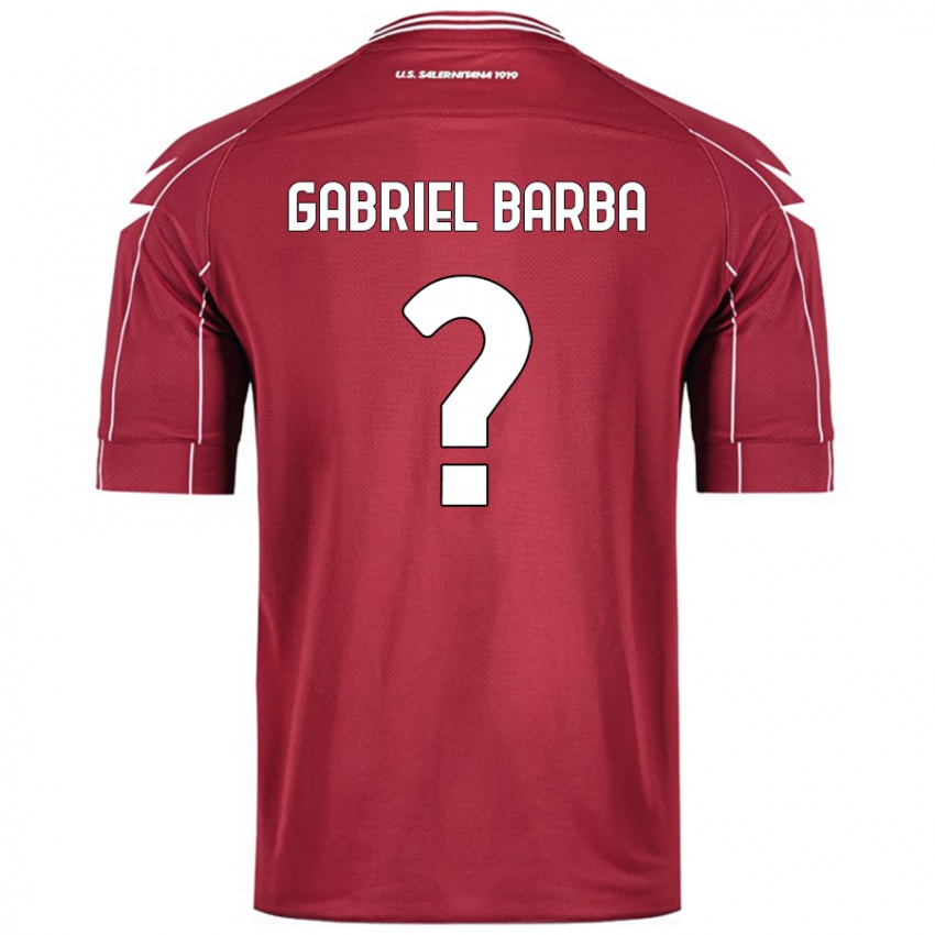 Enfant Maillot Luigi Gabriel Barba #0 Bordeaux Tenues Domicile 2024/25 T-Shirt Belgique