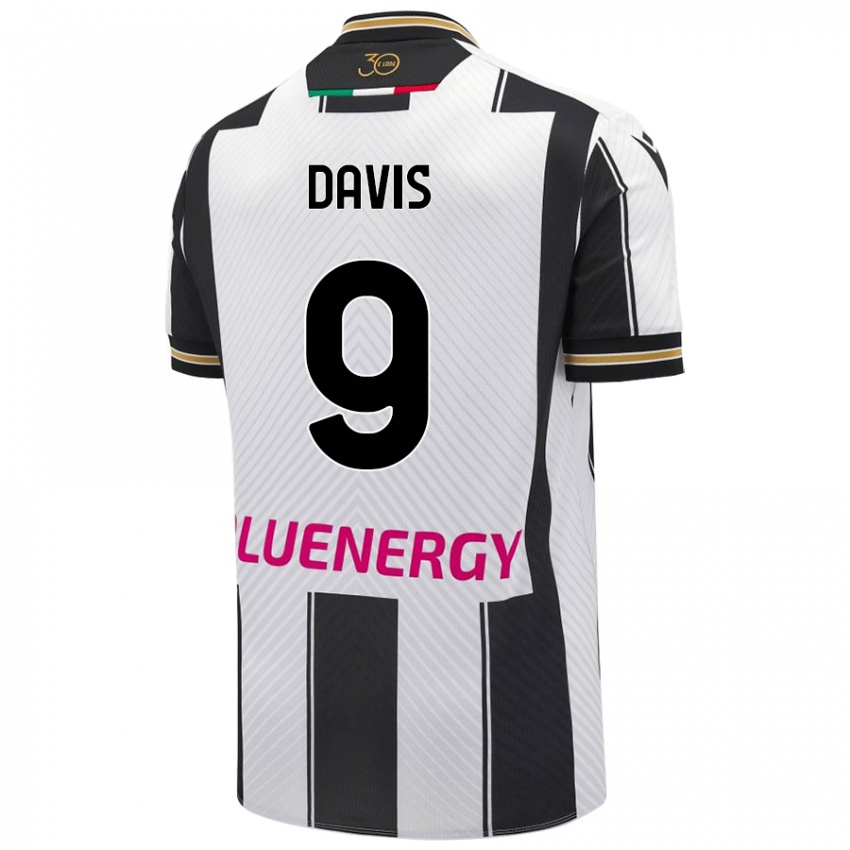 Enfant Maillot Keinan Davis #9 Blanc Noir Tenues Domicile 2024/25 T-Shirt Belgique