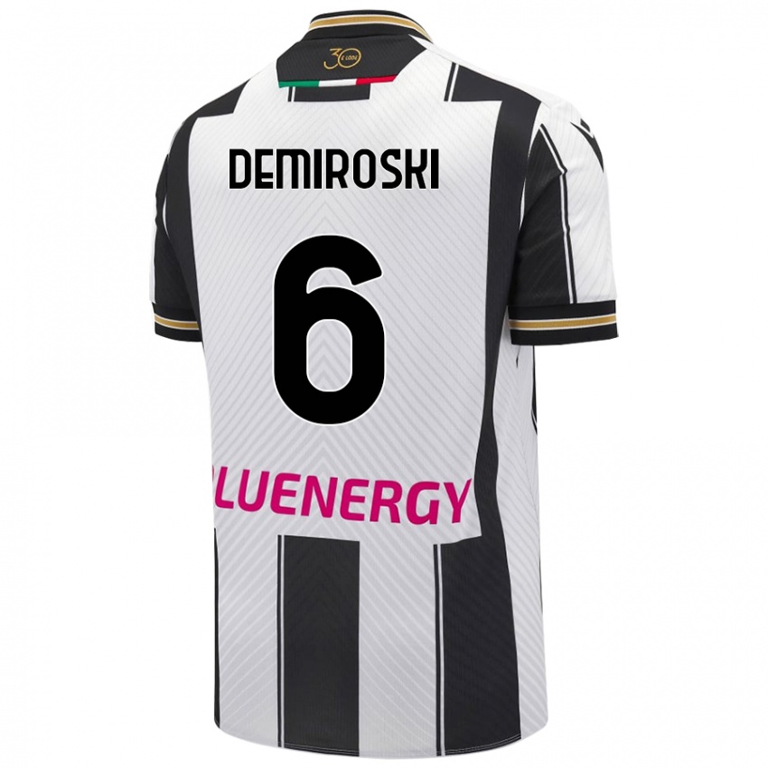 Enfant Maillot Shenol Demiroski #6 Blanc Noir Tenues Domicile 2024/25 T-Shirt Belgique