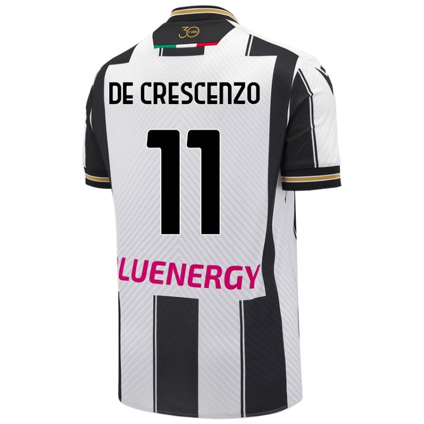 Enfant Maillot Marco De Crescenzo #11 Blanc Noir Tenues Domicile 2024/25 T-Shirt Belgique