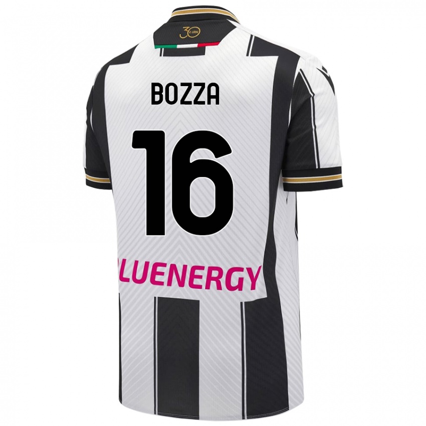 Enfant Maillot Mattia Bozza #16 Blanc Noir Tenues Domicile 2024/25 T-Shirt Belgique