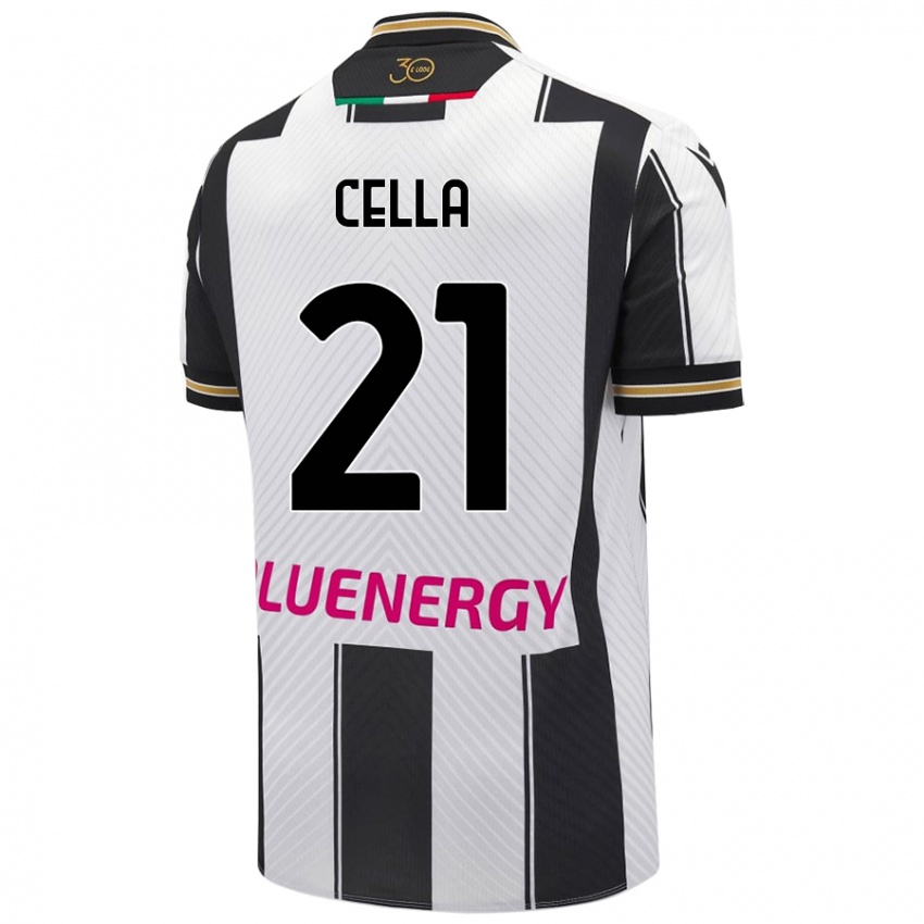 Enfant Maillot Leonardo Cella #21 Blanc Noir Tenues Domicile 2024/25 T-Shirt Belgique