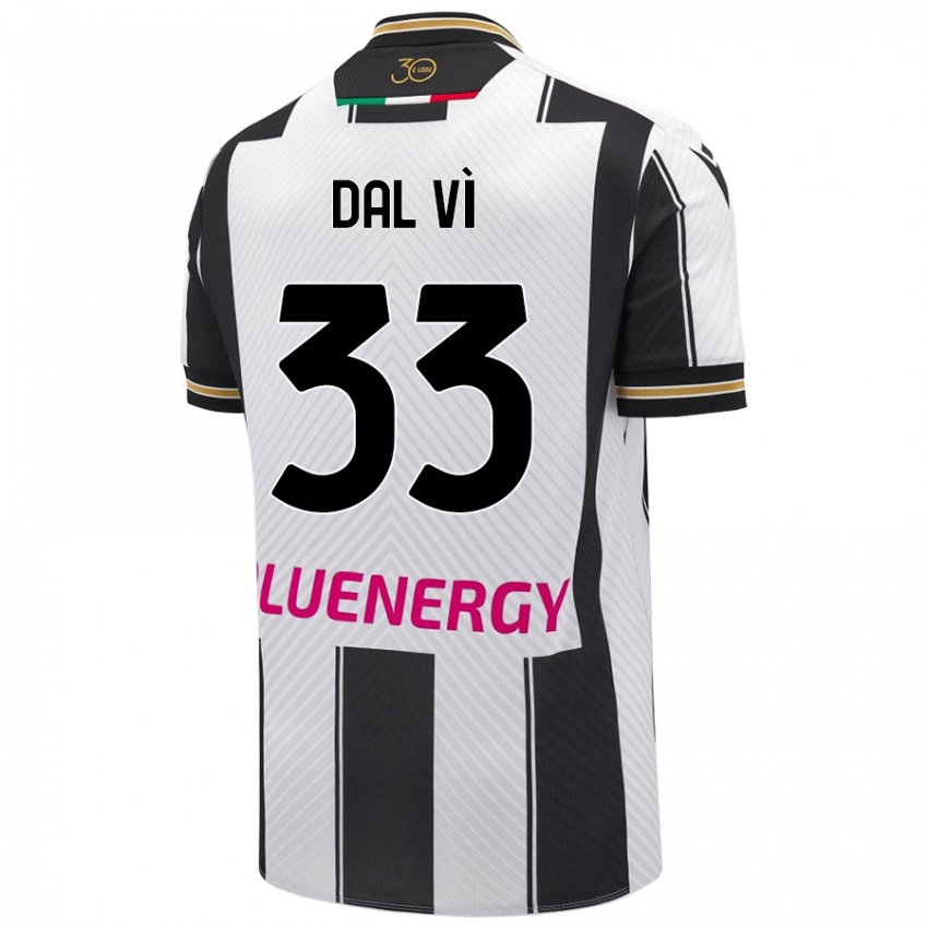 Enfant Maillot Matteo Dal Vì #33 Blanc Noir Tenues Domicile 2024/25 T-Shirt Belgique