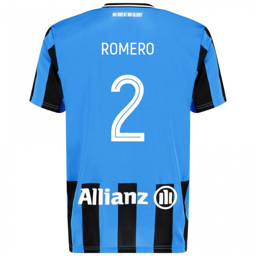 Enfant Maillot Zaid Romero #2 Bleu Ciel Noir Tenues Domicile 2024/25 T-Shirt Belgique