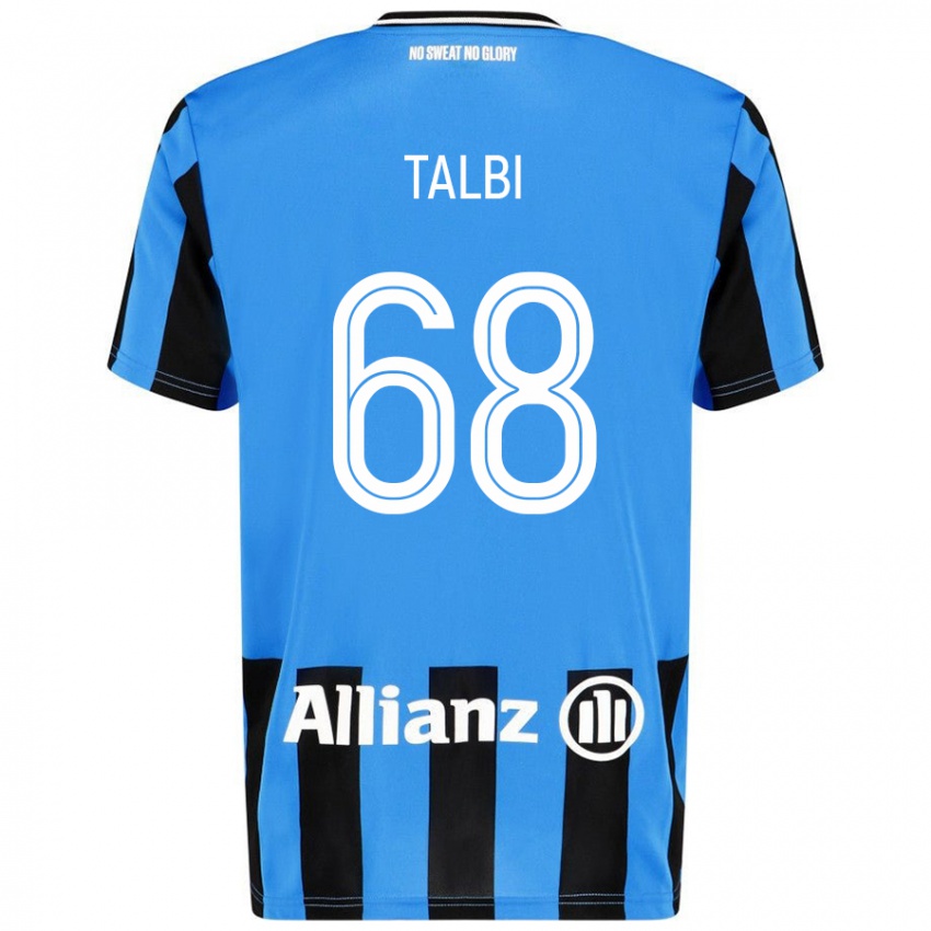 Enfant Maillot Chemsdine Talbi #68 Bleu Ciel Noir Tenues Domicile 2024/25 T-Shirt Belgique