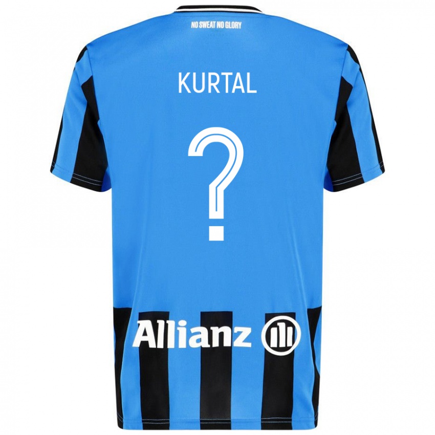 Enfant Maillot Utku Kurtal #0 Bleu Ciel Noir Tenues Domicile 2024/25 T-Shirt Belgique