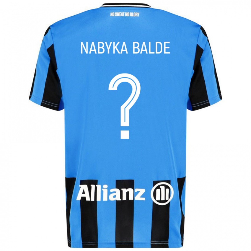 Enfant Maillot Mamadou Nabyka Balde #0 Bleu Ciel Noir Tenues Domicile 2024/25 T-Shirt Belgique