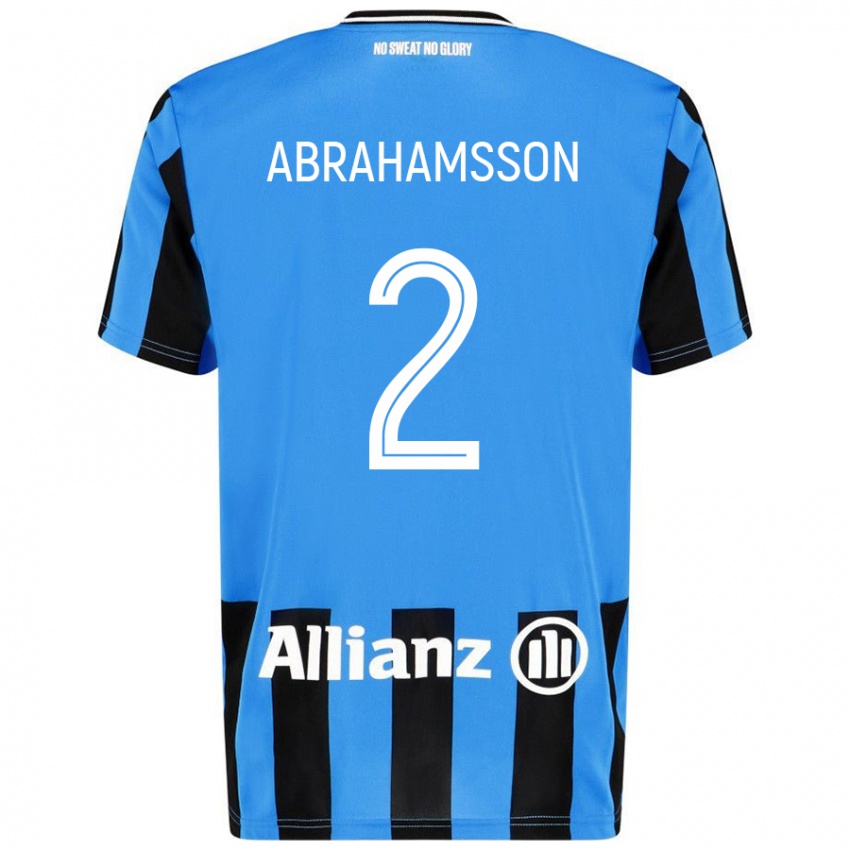 Enfant Maillot Sejde Abrahamsson #2 Bleu Ciel Noir Tenues Domicile 2024/25 T-Shirt Belgique