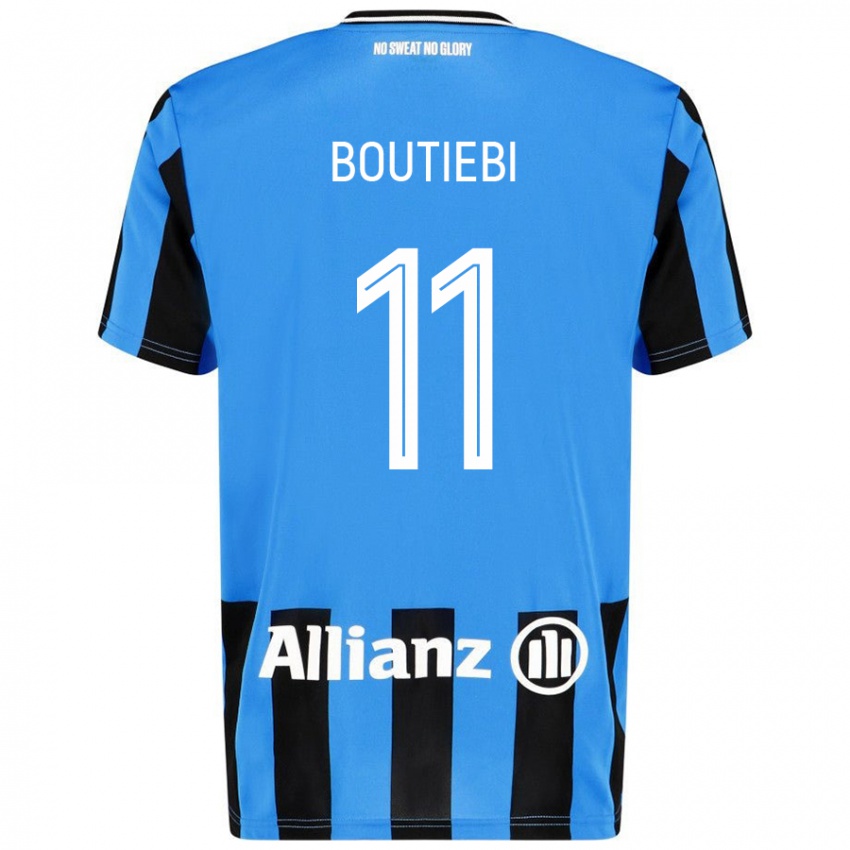 Enfant Maillot Rania Boutiebi #11 Bleu Ciel Noir Tenues Domicile 2024/25 T-Shirt Belgique