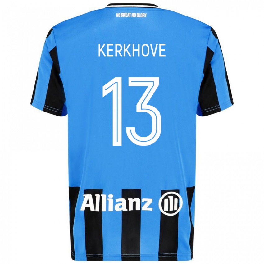 Enfant Maillot Angel Kerkhove #13 Bleu Ciel Noir Tenues Domicile 2024/25 T-Shirt Belgique