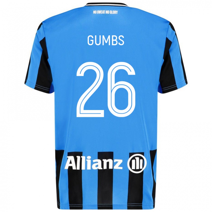 Enfant Maillot Aisse Gumbs #26 Bleu Ciel Noir Tenues Domicile 2024/25 T-Shirt Belgique